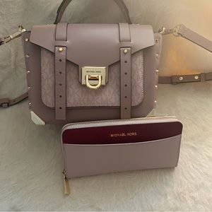 Michael Kors Manhattan Satchel + Michael Kors Money Pieces Wallet